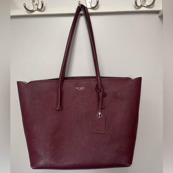 Kate Spade♠️ Maroon Long Strap Tote Bag! - Picture 5 of 8